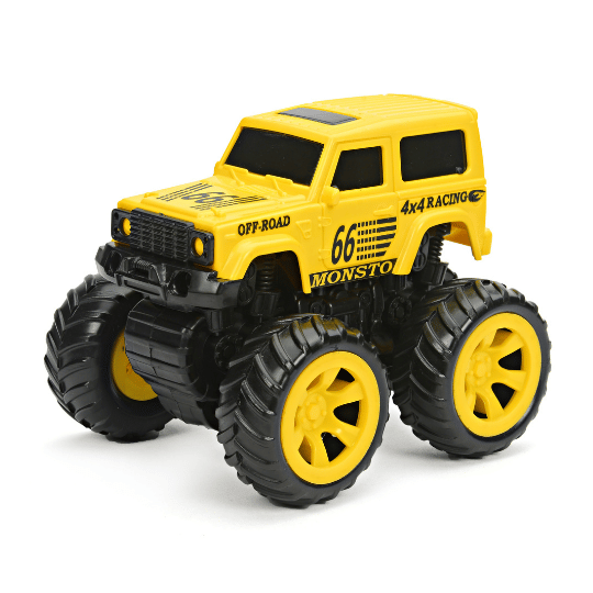 Yellow Jeep Monster Truck 4WD Friction Powered Monster Truck MonstoMart